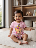 AMIONE Hosiery Cotton Stylish Icecream Bear Top tshirt and Shorts Set Dress for Baby Girls