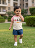 AMIONE Baby Girls Toddler Tshirt – Pure Cotton Round Neck Three Bears Summer Soft Breathable & Comfortable Casual Wear Top