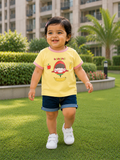 AMIONE Baby Girls Toddler Tshirt – Pure Cotton Round Neck Banana Kid Summer Soft Breathable & Comfortable Casual Wear Top
