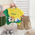 AMIONE Cotton Picnic outside Design Short Sleeve Tshirt and Shorts Clothing Coord Set for Baby Boys & Girls