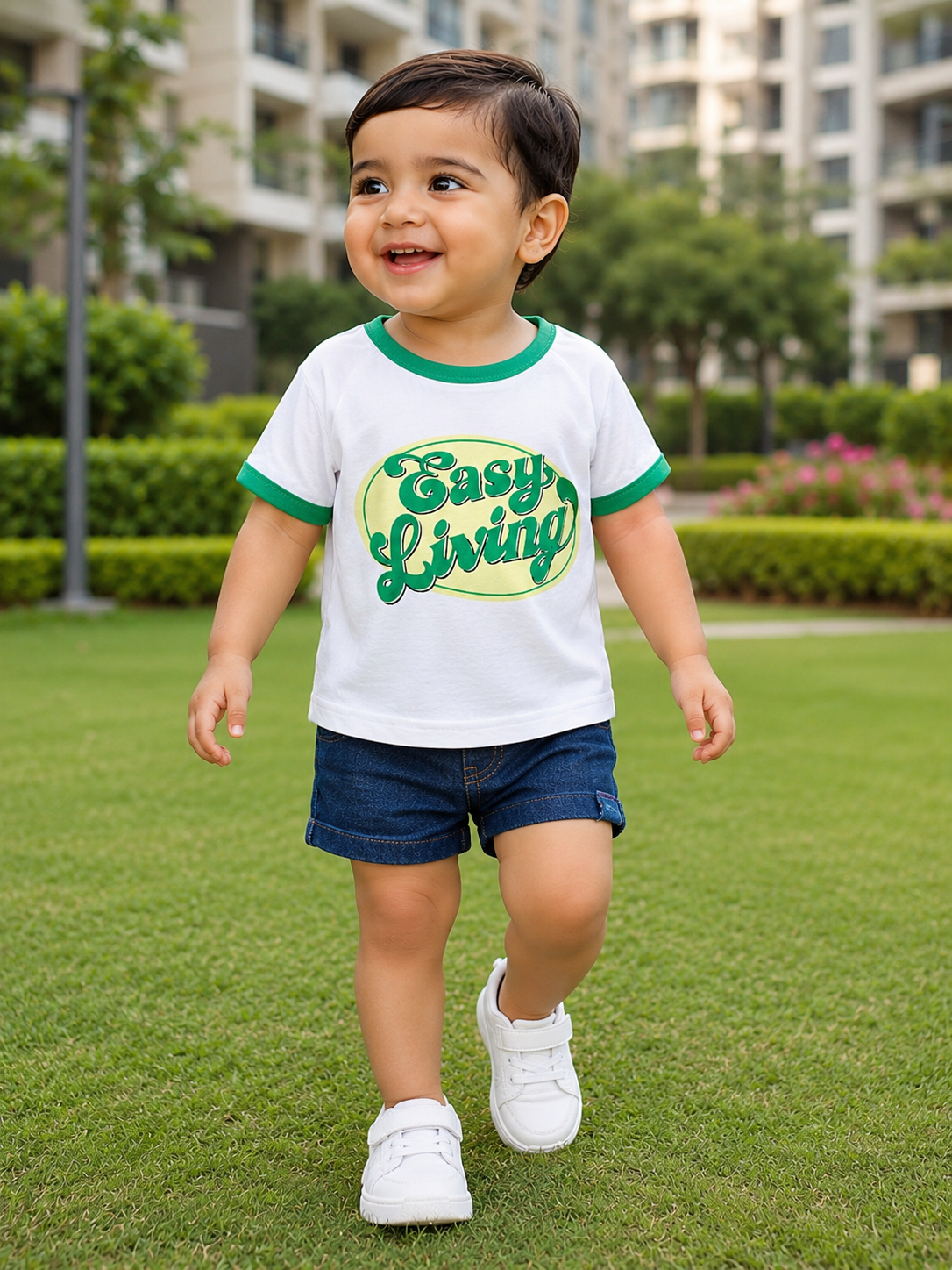 AMIONE Baby Girls Toddler Tshirt – Pure Cotton Round Neck Easy Living Summer Soft Breathable & Comfortable Casual Wear Top