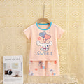AMIONE Casual Cotton Summer Regular Fit Heart Rabbit tshirt Top and Shorts Kids Clothing Set Dress Nightsuit for Baby Girls