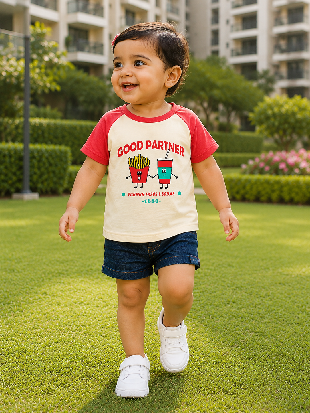 AMIONE Baby Girls Toddler Tshirt – Pure Cotton Round Neck Good Partner Summer Soft Breathable & Comfortable Casual Wear Top