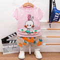 AMIONE Casual Cotton Summer Regular Fit Mommy Rabbit tshirt Top and Shorts Kids Clothing Set Dress Nightsuit for Baby Girls