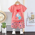 AMIONE Casual Cotton Summer Regular Fit Star Cat tshirt Top and Shorts Kids Clothing Set Dress Nightsuit for Baby Girls