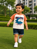 AMIONE Unisex Baby Boys & Girls Toddler Tshirt – Pure Cotton Round Neck Skateboard Crocodile Summer Soft Breathable & Comfortable Casual Wear Top