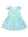 AMIONE Cotton Elegant Fancy Cinderella Printed Design Summer Party Dress Frock for Baby Girls