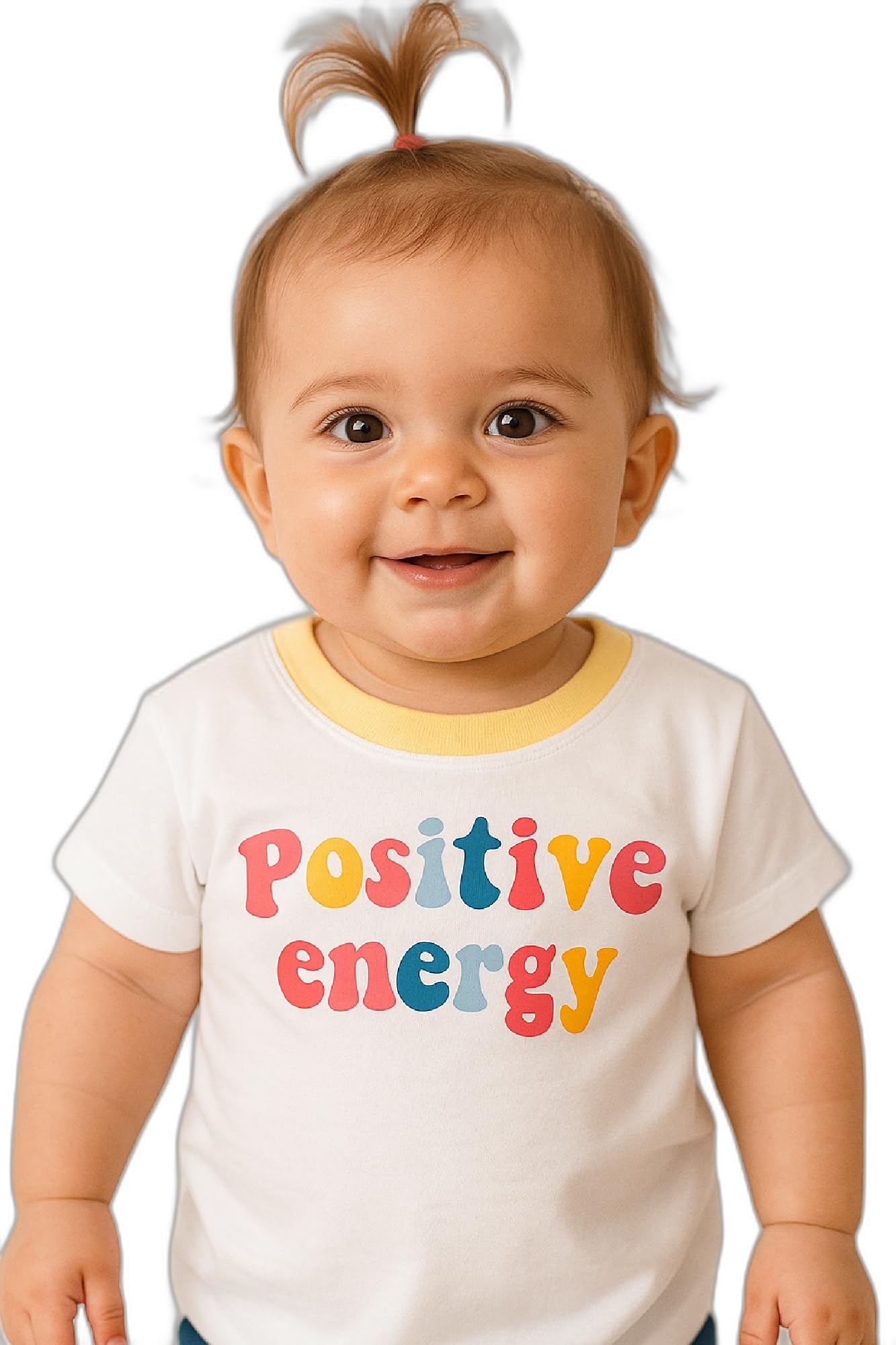 AMIONE Baby Girls Toddler Tshirt – Pure Cotton Round Neck Positive Energy Summer Soft Breathable & Comfortable Casual Wear Top
