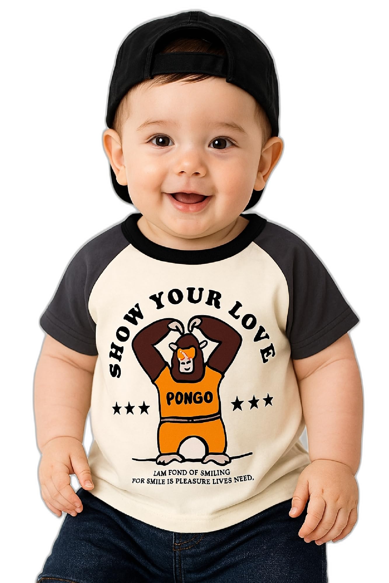 AMIONE Unisex Baby Boys & Girls Toddler Tshirt – Pure Cotton Round Neck Loving Gorilla Summer Soft Breathable & Comfortable Casual Wear Top
