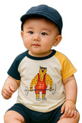 AMIONE Unisex Baby Boys & Girls Toddler Tshirt – Pure Cotton Round Neck Weightlifting Leopard Summer Soft Breathable & Comfortable Casual Wear Top