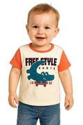 AMIONE Unisex Baby Boys & Girls Toddler Tshirt – Pure Cotton Round Neck Skateboard Crocodile Summer Soft Breathable & Comfortable Casual Wear Top