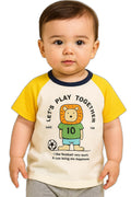 AMIONE Unisex Baby Boys & Girls Toddler Tshirt – Pure Cotton Round Neck Football Lion Summer Soft Breathable & Comfortable Casual Wear Top