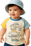 AMIONE Unisex Baby Boys & Girls Toddler Tshirt – Pure Cotton Round Neck Dinosaur Skateboard Summer Soft Breathable & Comfortable Casual Wear Top