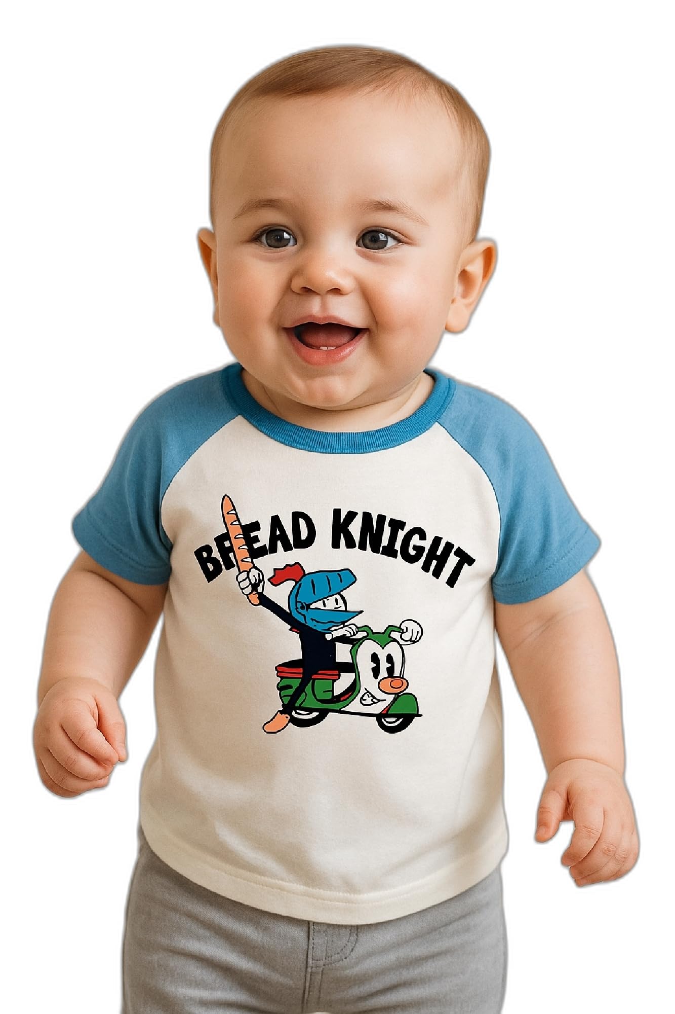AMIONE Unisex Baby Boys & Girls Toddler Tshirt – Pure Cotton Round Neck Bread Knight Summer Soft Breathable & Comfortable Casual Wear Top
