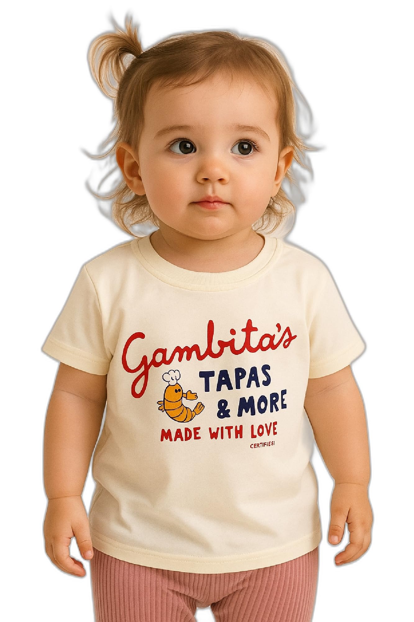 AMIONE Baby Girls Toddler Tshirt – Pure Cotton Round Neck Gambita's Tapas & More Summer Soft Breathable & Comfortable Casual Wear Top