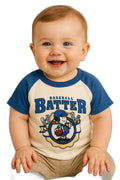AMIONE Unisex Baby Boys & Girls Toddler Tshirt – Pure Cotton Round Neck Baseball Batter Summer Soft Breathable & Comfortable Casual Wear Top
