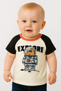 AMIONE Unisex Baby Boys & Girls Toddler Tshirt – Pure Cotton Round Neck Astronaut Character Summer Soft Breathable & Comfortable Casual Wear Top