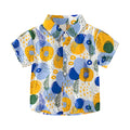 AMIONE Cotton Stylish Hawaiian Beach Blue Yellow Circle Design Shirt for Baby Boys