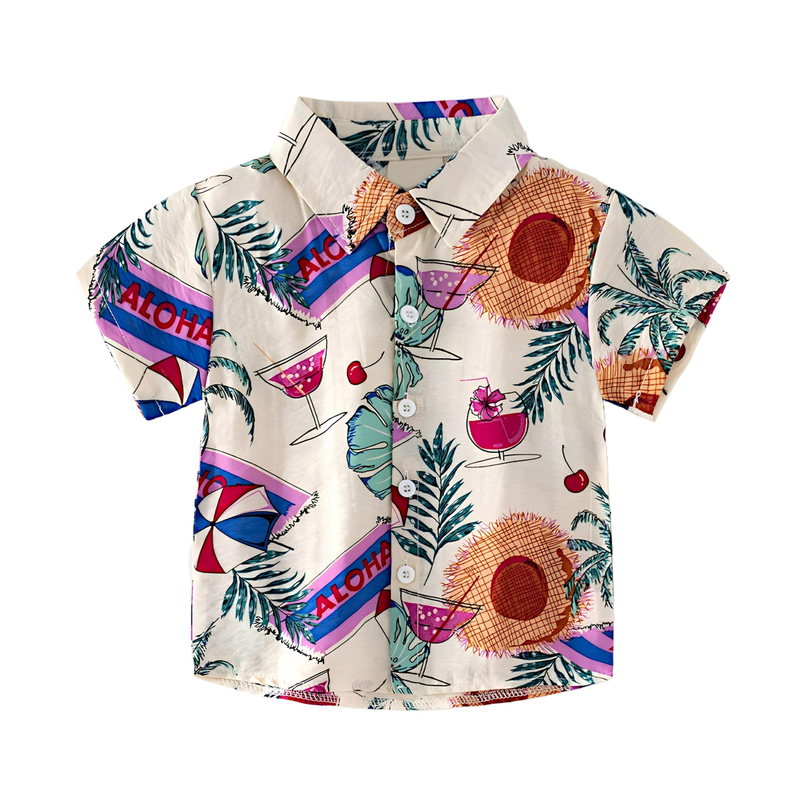 AMIONE Cotton Stylish Hawaiian Beach Aloha Design Shirt for Baby Boys