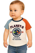 AMIONE Unisex Baby Boys & Girls Toddler Tshirt – Pure Cotton Round Neck Planet-B Space Summer Soft Breathable & Comfortable Casual Wear Top