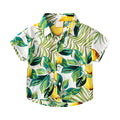 AMIONE 100% Cotton Stylish Hawaiian Beach Lemon Leaf Design Shirt for Baby Boys