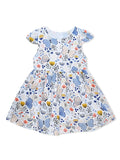 AMIONE Cotton Elegant Fancy Butterfly Printed Design Summer Party Dress Frock for Baby Girls