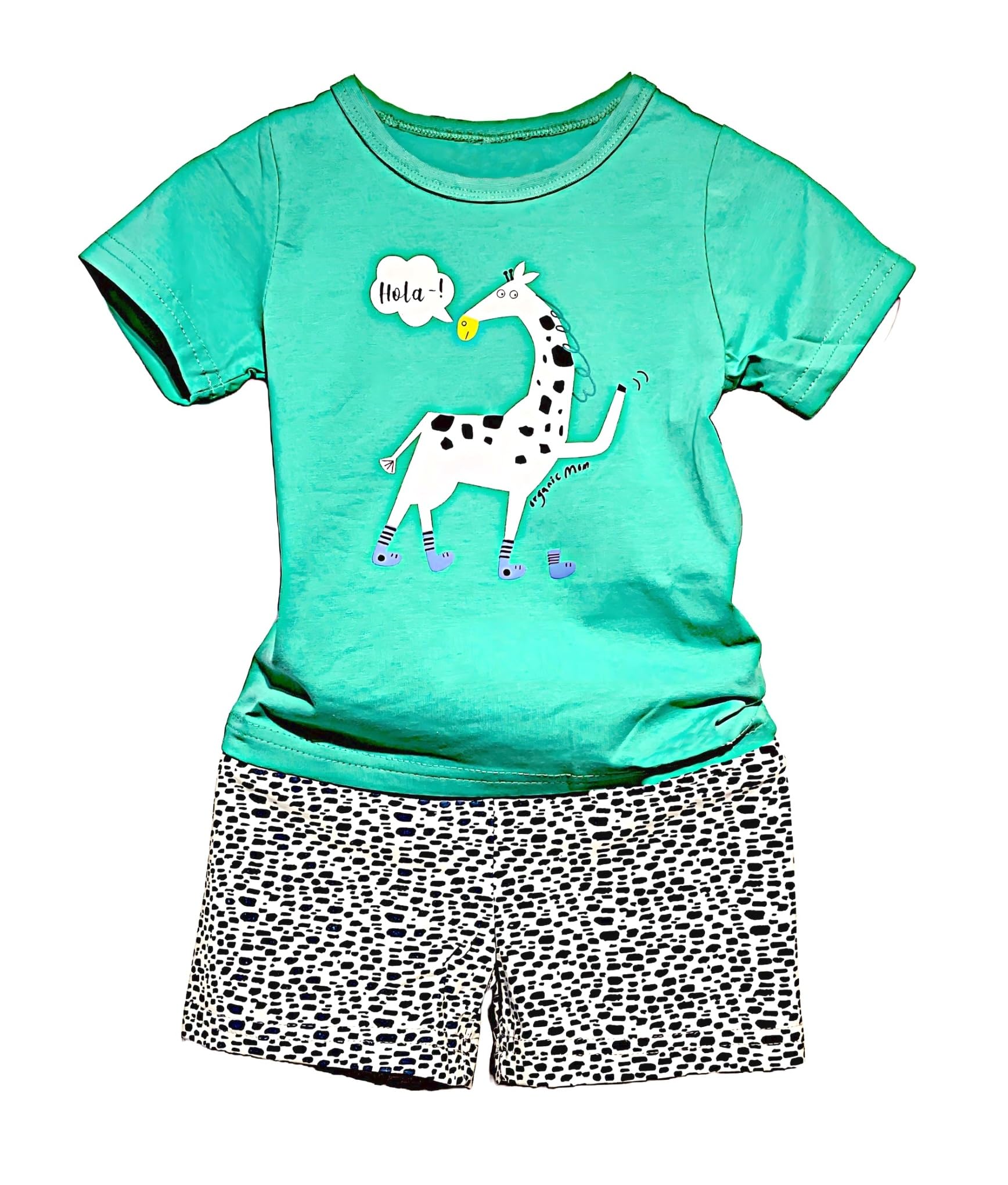 AMIONE Casual Cotton Summer Regular Fit Giraffe tshirt Top and Shorts Kids Clothing Set Dress Nightsuit for Baby Girls & Baby Boys