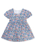 AMIONE Cotton Elegant Fancy Multi Flowers on Pink Printed Design Summer Party Dress Frock for Baby Girls